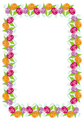 Frame with garden flowers