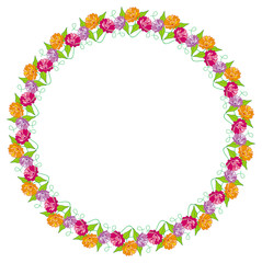 Round frame with gerberas