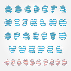 striped doodle font
