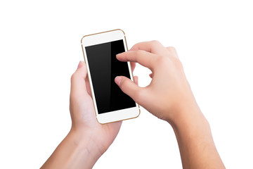 Girl uses the gold phone