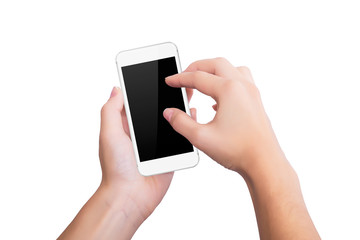 Girl uses the white phone