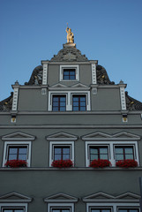 Weimar&ndash;Hausgiebel im Abendrot