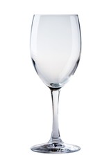 Perfect, clean, red wine glass against a plain background