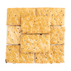 Surface covered with cracker cookies
