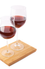 Two glasses of the red wine isolated