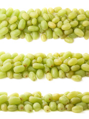 Line made of white grapes isolated