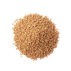 Pile of brown mustard seeds isolated