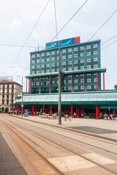 Cadorna Square in Milan, during a sunny day