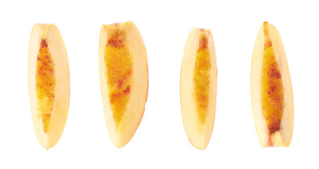 Slice of a nectarine isolated