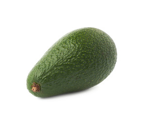 Single ripe avocado fruit isolated