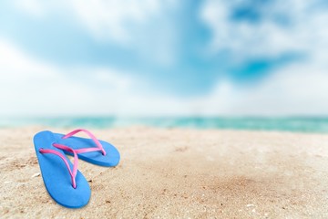 Flip-flop, Shoe, Beach.