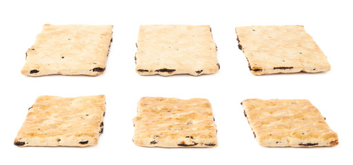 Three cracker cookies isolated