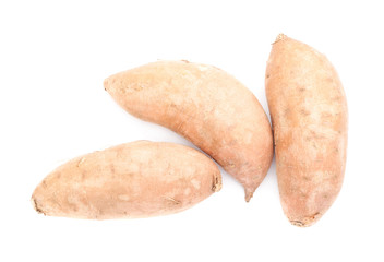Pile of sweet potato plants isolated