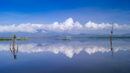 REFLEJO DE NUBES EN LA LAGUNA DE ZAPOTLAN