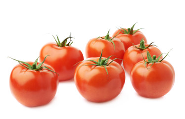 Pile of multiple tomatoes isolated