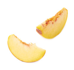 Peach fruit's slice isolated
