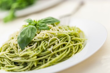 Spaghetti, pasta, plate.