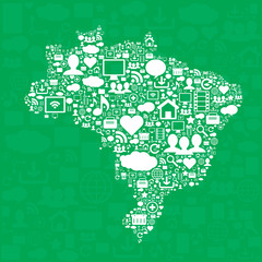 Brazil map with icons.