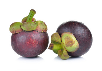 Mangosteen on white background