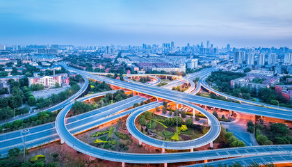 panoramic view of  city interchange road