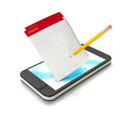 スマートフォン上のメモ