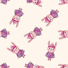 animal rabbit winter cartoon , cartoon seamless pattern background