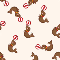 circus animal , cartoon seamless pattern background