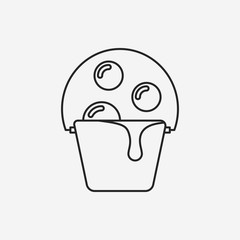 water bucket line icon