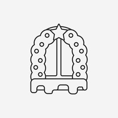 Christmas window line icon