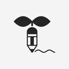 Environmental protection concept green pencil icon