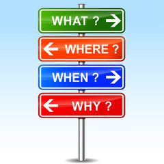 questions colorful sign