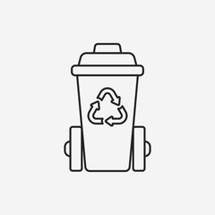 Environmental protection concept recycled garbage line icon
