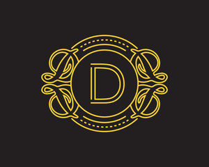 D Monogram Luxurious Royal Elegant Logo