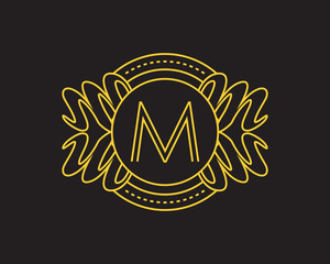 Fototapeta premium M Monogram Luxurious Royal Elegant Logo