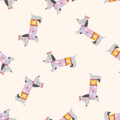 animal dog cartoon , cartoon seamless pattern background