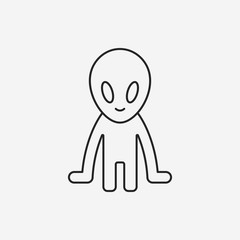 Space Alien line icon