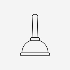 plunger line icon