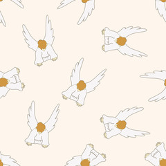angel , cartoon seamless pattern background