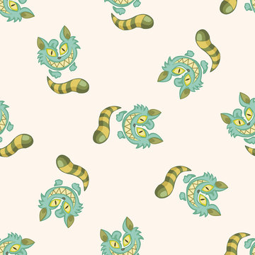 alice in wonderland , cartoon seamless pattern background