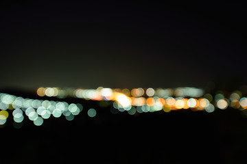 Blurred light of city and traffic at night