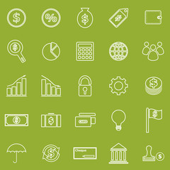 Finance line icons on white background