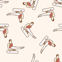 gymnastics , cartoon seamless pattern background