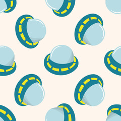 Space UFO, , cartoon seamless pattern background