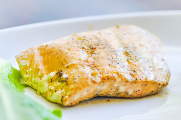 grilled salmon steak