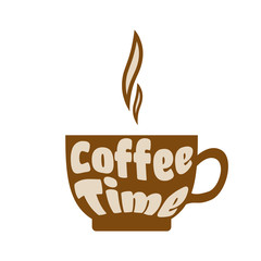 Coffee time concept. A cup of coffee is a side view