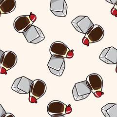 kitchenware sauce bottle , cartoon seamless pattern background