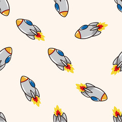 Spaceship , cartoon seamless pattern background