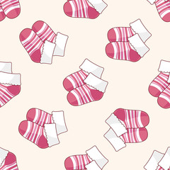 baby socks , cartoon seamless pattern background