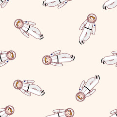 Space Astronaut, 10, cartoon seamless pattern background