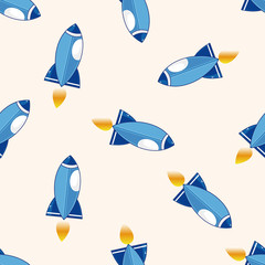 Spaceship , cartoon seamless pattern background